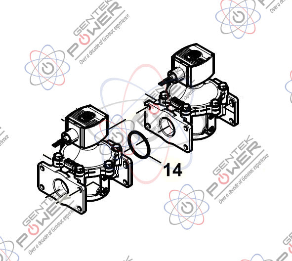 Generac 055945a Double Gas Shutoff Valve O Ring Gentek Power Generac Parts 8345