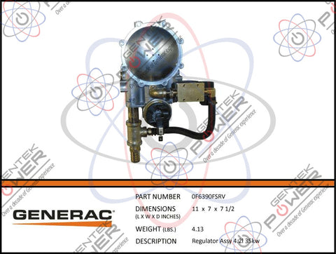 Generac 0F6390F/0F6390FSRV Fuel Regulator 4.2L 35kW