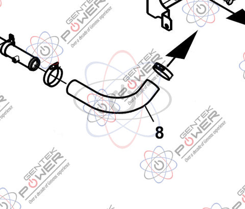 Generac 0J4545 Rear Coolant Hose 1.5L Chery