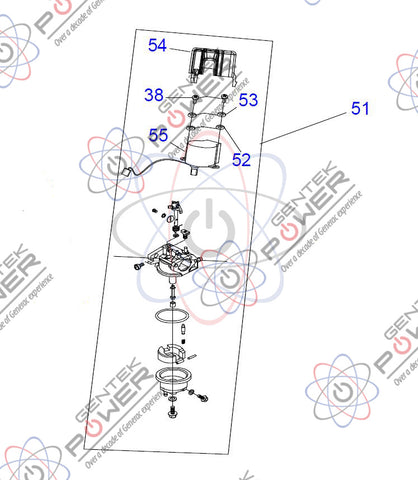Generac A0002089655 GP2500i 98CC Carburetor & Stepper