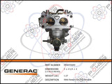 Generac 0D8039/0E5077/0E50770SRV 760CC Nikki Carburetor Replacement Kit