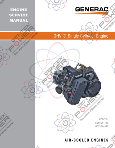 Generac 190CC-410CC Air Cooled Engine Service Manual