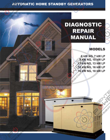 Generac Air Cooled 5200 (5240, 5241, 5242, 5243) Series Service & Repair Diagnostic Manual