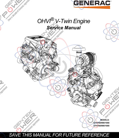 Generac 760/990/992/999 Air Cooled Engine Service Manual