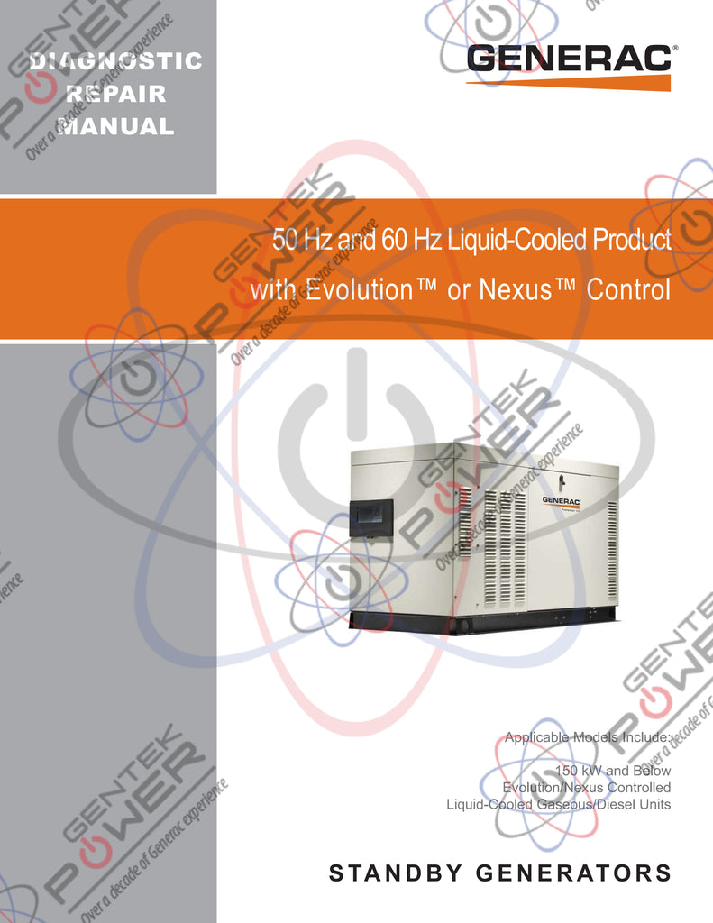 Generac Evolution Controller Programming Generac Evolution & Nexus Liquid Cooled 22-150kW Service & Repair Diag ...