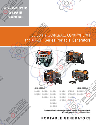 Generac Portable XT/XT-EFI/XC/XG/GC/RS/HL Series Service & Repair Diagnostic Manual
