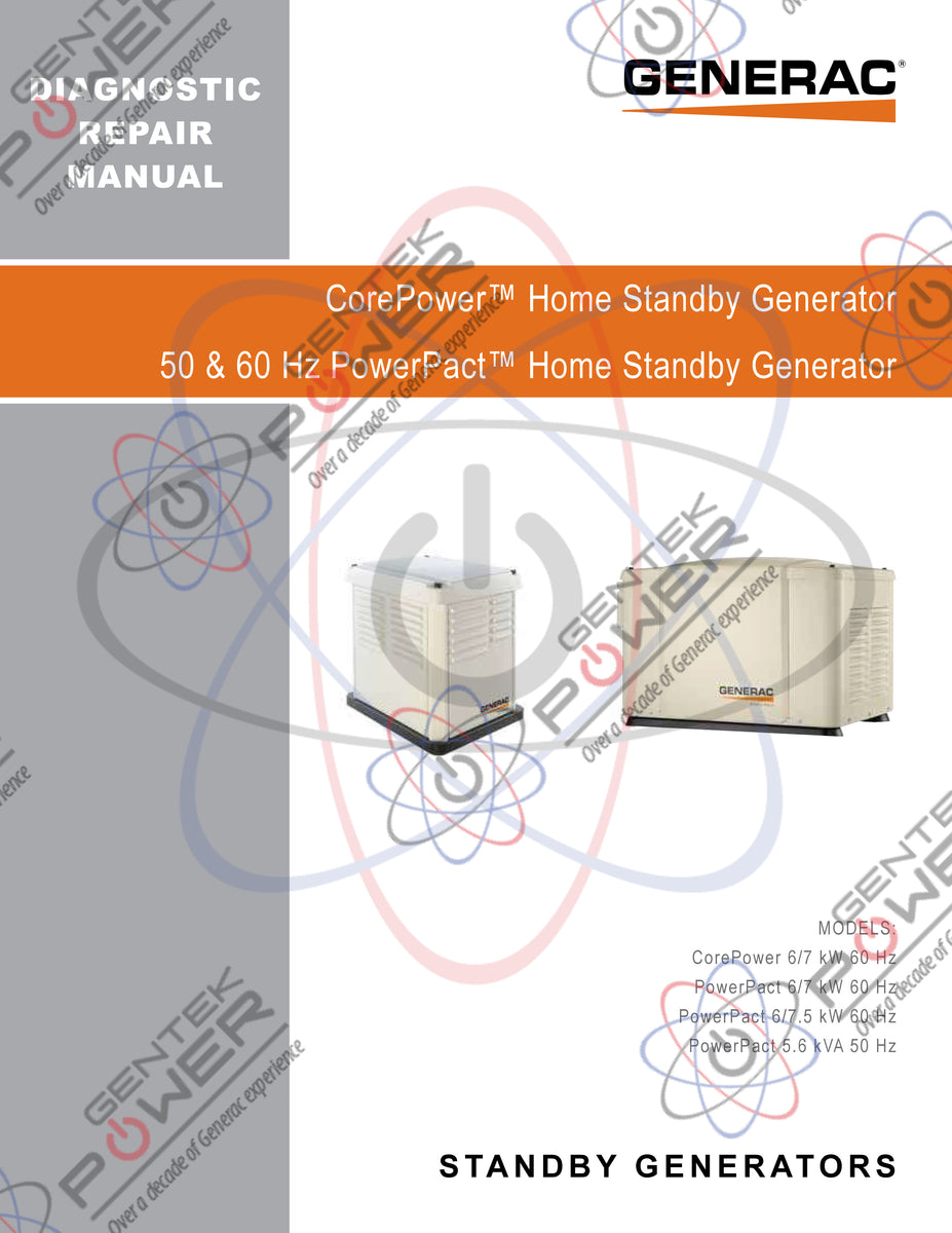 Generac Air Cooled CorePower 7kW & PowerPact 7.5kW Service & Repair Di