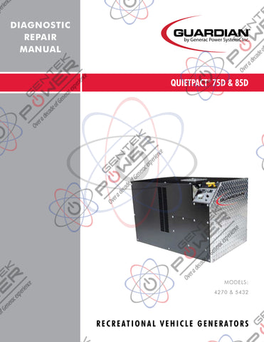 Generac QuietPact QP-75D/QP-85D Diesel RV Service & Repair Diagnostic Manual