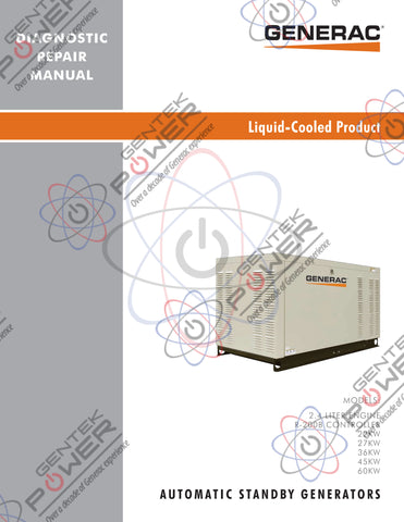 Generac 2.4L Mitsubishi R-200B Controller Liquid Cooled Service & Repair Diagnostic Manual