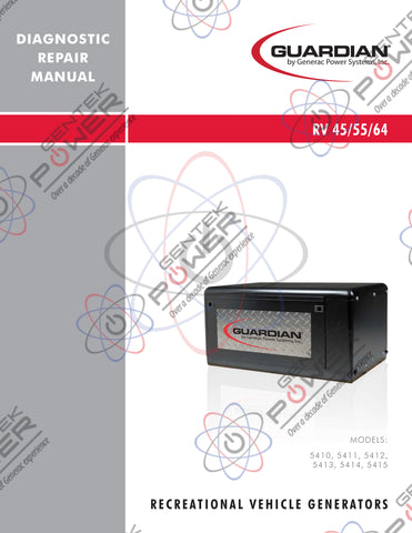 Generac RV 45, RV 55, RV 64 Generator Diagnostic Repair Manual