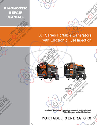 Generac XT8000EFI/XT8500EFI Service & Repair Diagnostic Manual For Portable